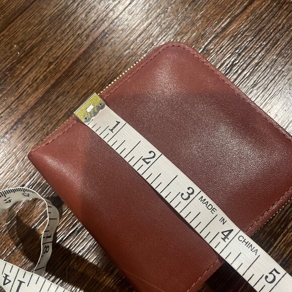 NWT Madewell Essential Zip Wallet Warm Cinnamon Brown Leather Square 4x4 NN468 - Picture 8 of 9
